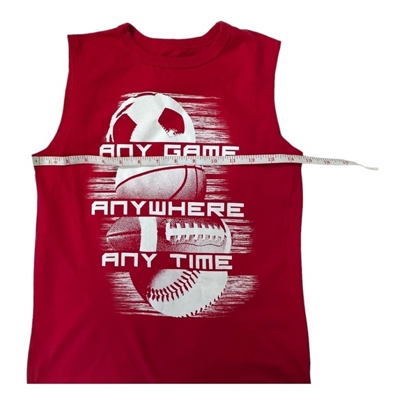Children's Place Boy's Red Game Time Sleeveless Shirt Size M (7/8) - Picture 3 of 4